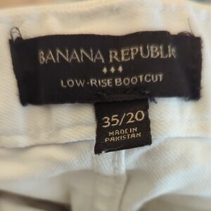 Banana Republic White Low-Rise Bootcut Jean Trousers